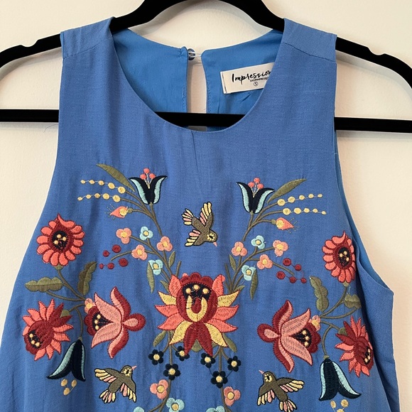 NWT Blue Sleeveless Babydoll Dress - Picture 2 of 10